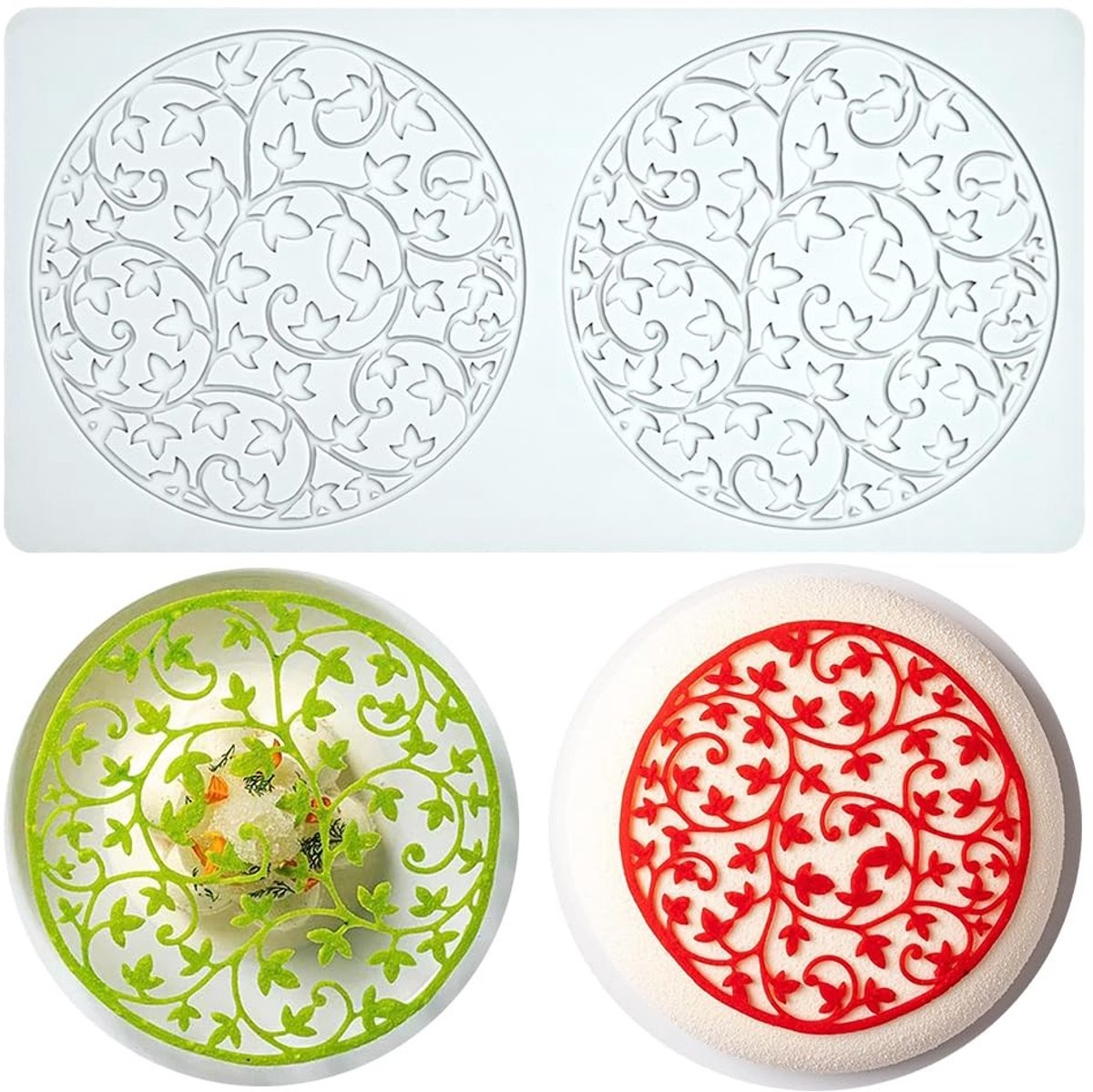 Dailygoods- Cake Lace Mold - Siliconen Kantvorm - Eetbare Taartdecoratie - Flexibele Non-Stick Mold - Herbruikbaar en Duurzaam - Geschikt voor -40 tot 230 Graden Celsius - Fondantmal