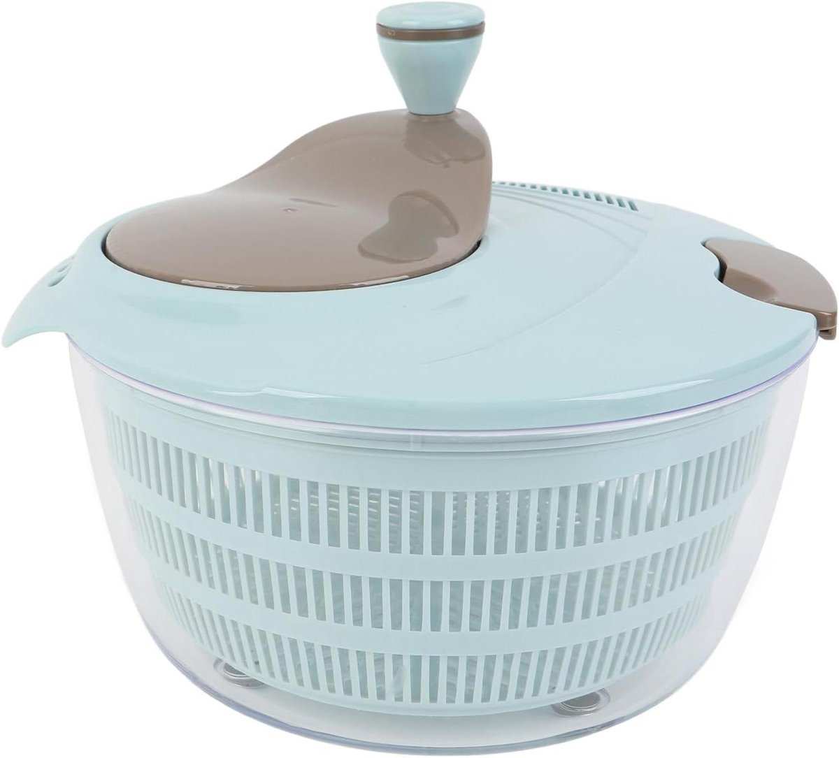 Groentewasser Salade Droger - Groentedroger Fruitwasser - Hygiënisch Groenten Wassen - Dubbele Afvoergaten - 4L - Wit