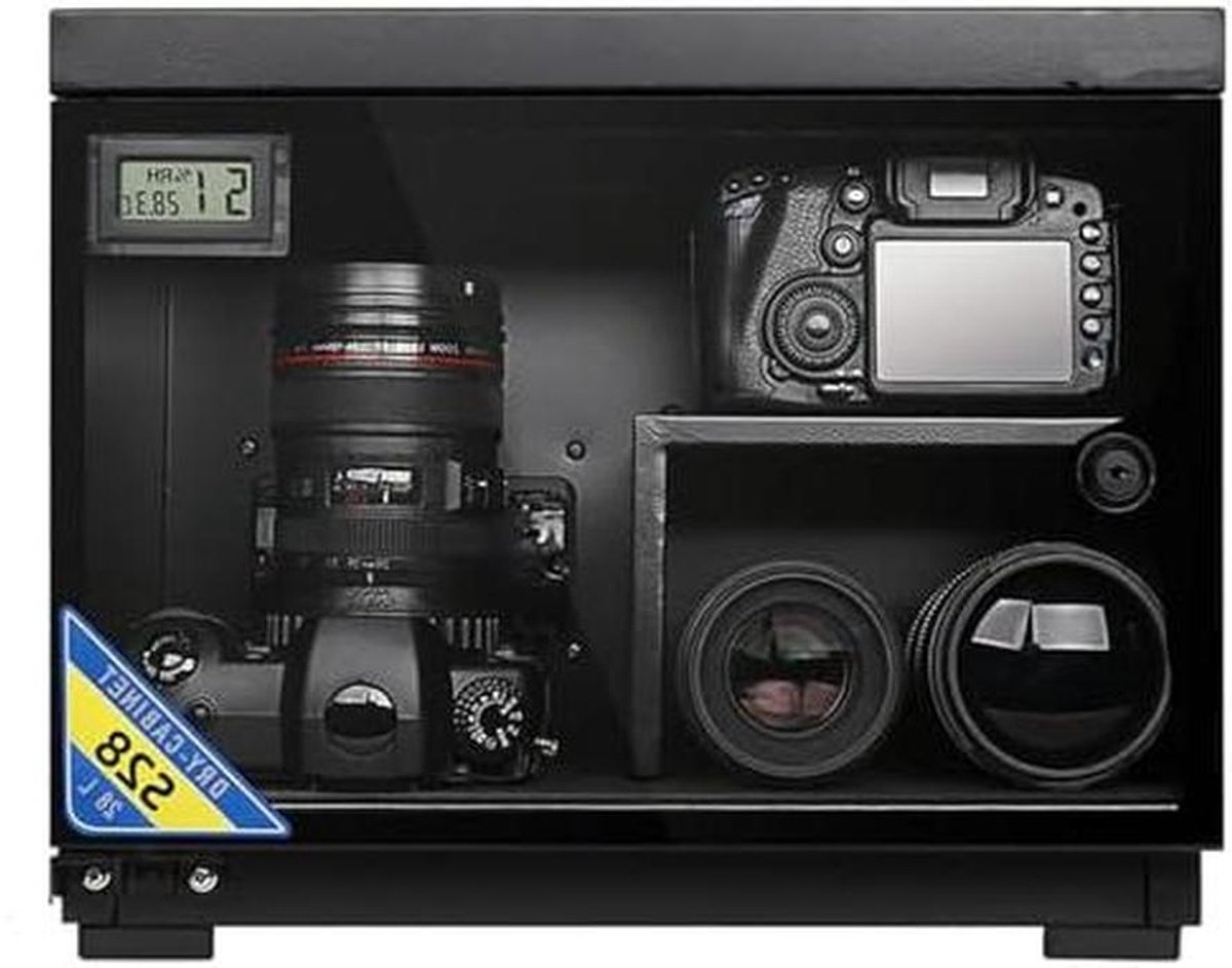Cameradroogkast - Vochtwerende kast - Apparatuur Opslag - Digitale Vochtigheidsregeling - 50L - Zwart