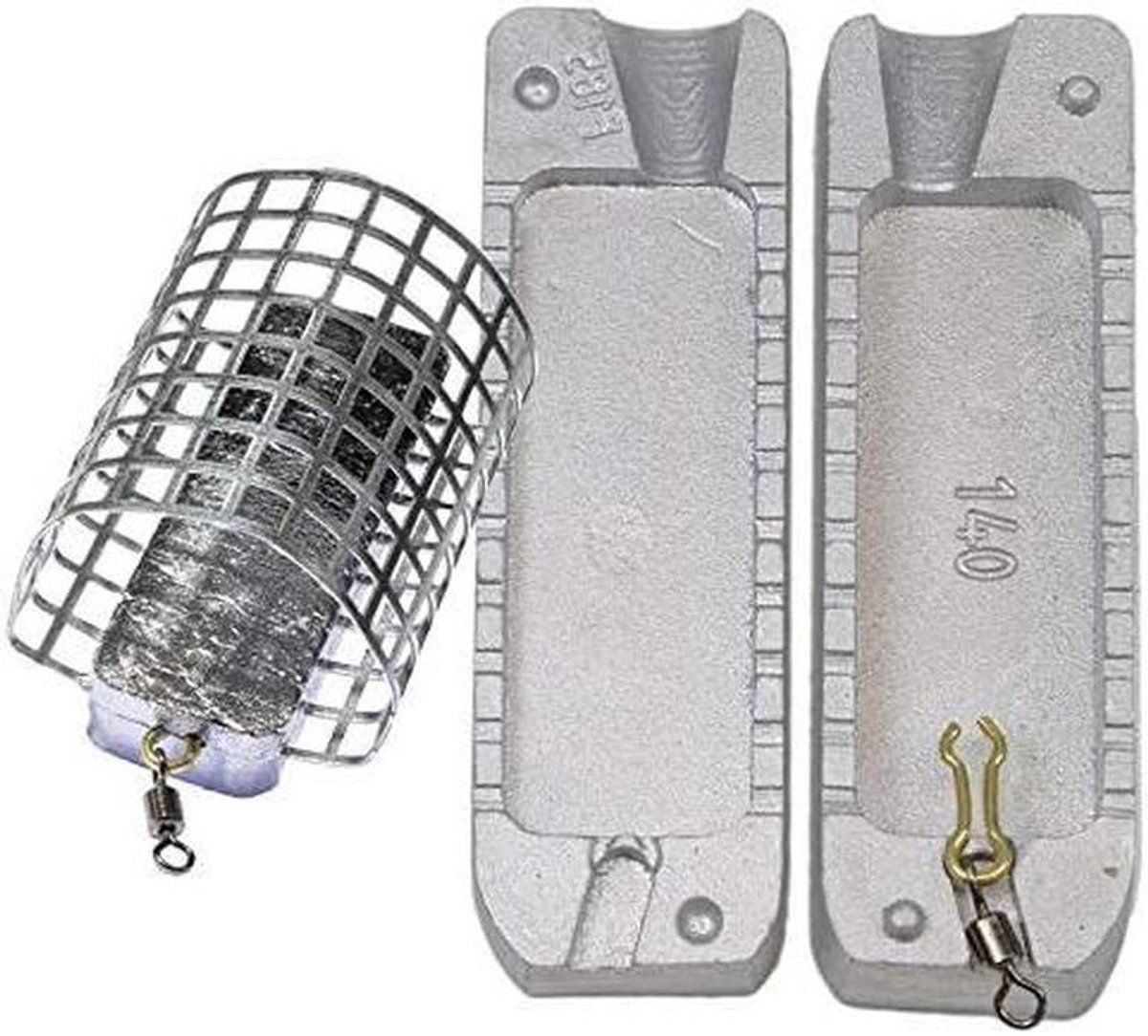 Zwemmen Feeder Kooi - Vis Lood Mal - Karper Vissen - Maak Eigen Feeders - 140g - Grijs