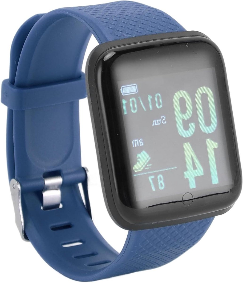 Fitness Tracker Horloge - Activity Tracker Stap Teller - Gezondheid Monitoren - IP65 Waterdicht - 2 Dagen Batterijduur - Blauw
