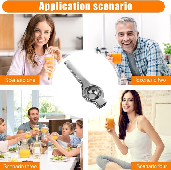 Metalen citruspers - Handmatige Citruspers Juicer Hand Held Squeezer - Antislipgreep RVS handpers Citruspers voor citroenen, limoenen en andere kleine citrusvruchten — afbeelding 4