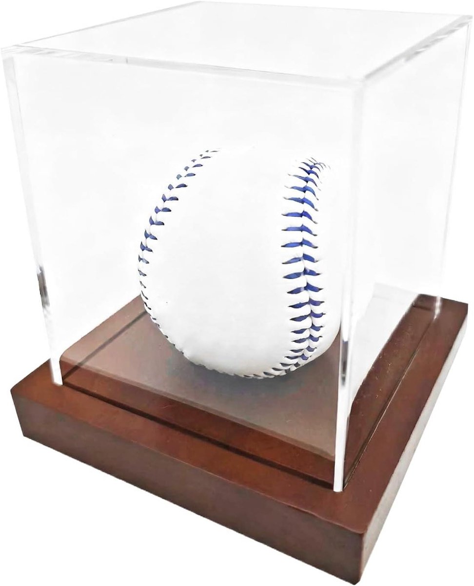 Honkbaltentoonstellingsbox - Acryl balhouder - Sportmemorabilia presenteren - UV-beschermend ontwerp - 12 x 12 x 12.5 cm - Transparant