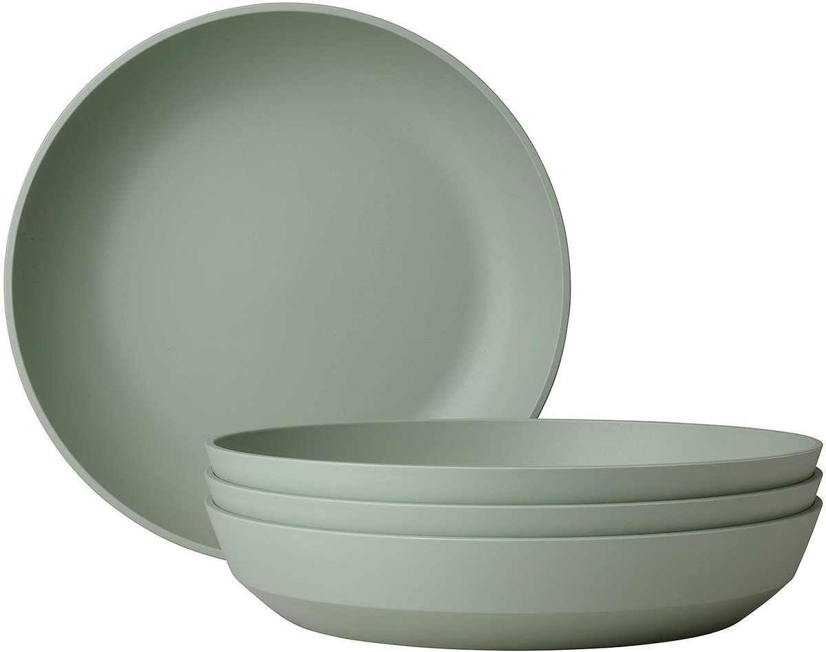 Mepal diep bord Silueta – 4 stuks – Dinerborden – Nordic sage