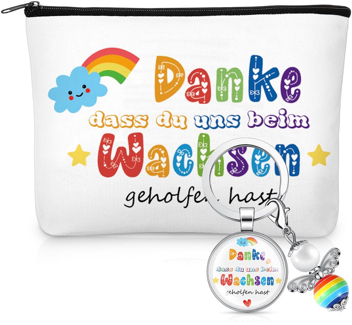 Dailygoods- Sleutelhanger Bedankcadeau - 3D Parelengel - Make-uptas - Opvoeder - Dagmoeder - Schattig Ontwerp 26 x 15 x 5 cm - Bedankje