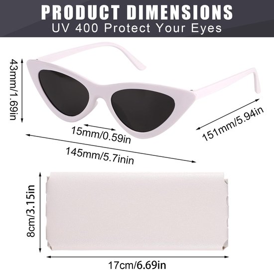 Dailygoods - Set van 2 Retro Cat Eye Zonnebrillen voor Dames van Dailygoods — afbeelding 3