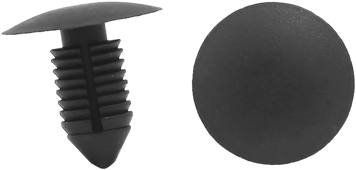 Dailygoods- Klinknagels 11 mm - Spatbord - Bumper - Drukknopen - Clips - Kunststof zwart (100 stuks)