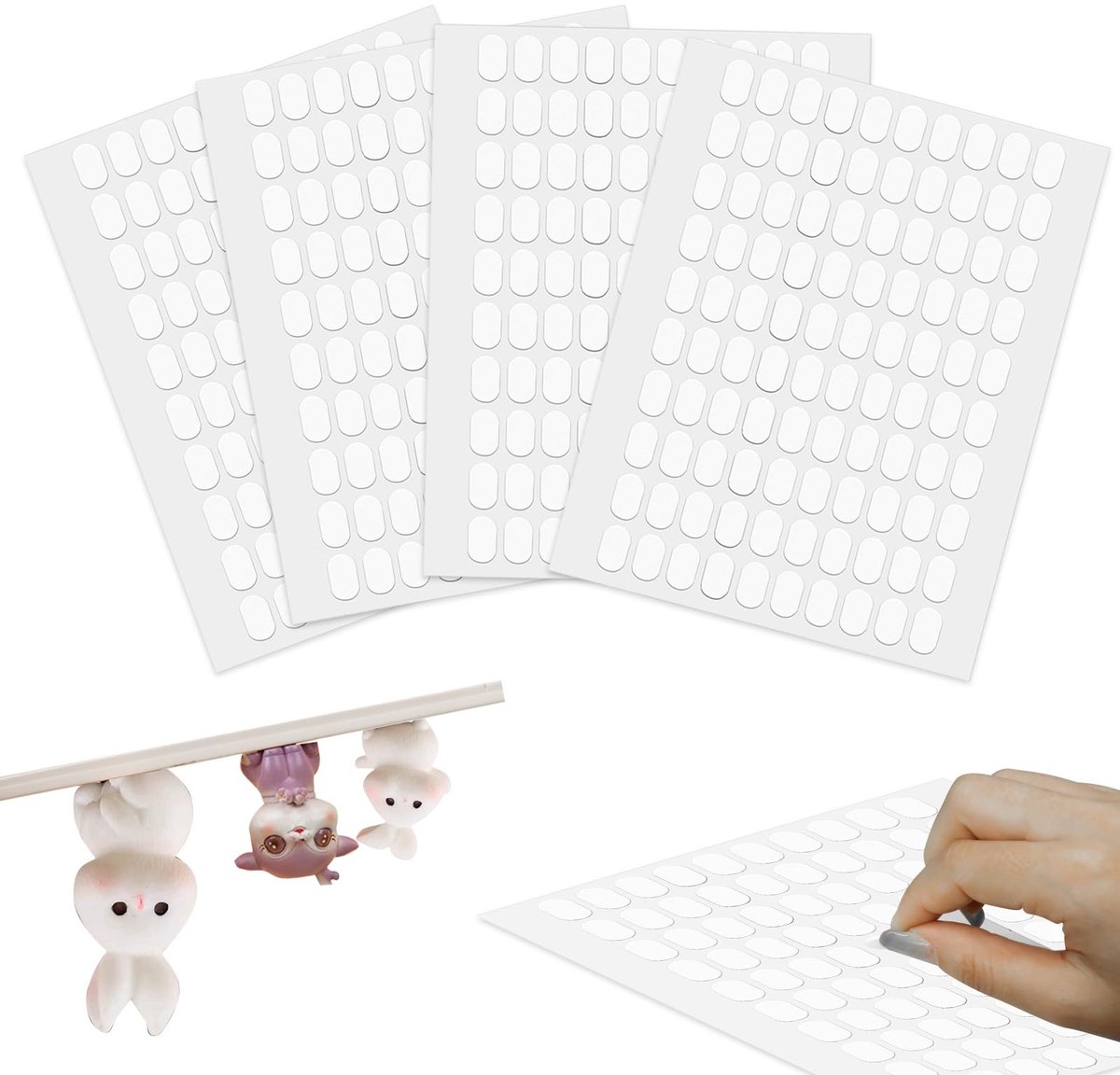 Dailygoods- Plakgel 400 Stuks - Dubbelzijdige Plakgel - Museum Spatel - Verwijderbaar - Geen Resten - Transparante Tips - Plakputty