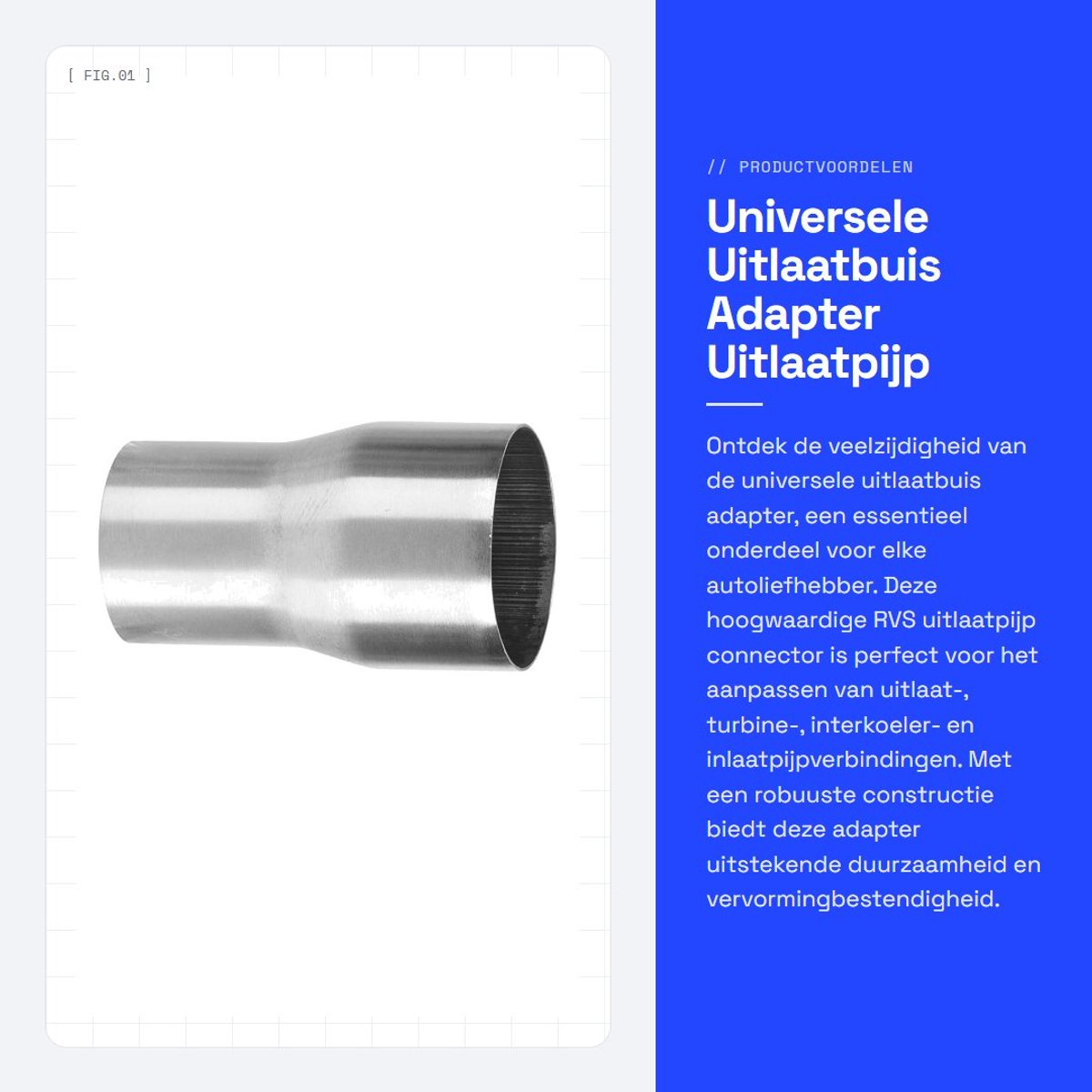 Dailygoods - Universele Uitlaatbuis Adapter - Uitlaatpijp Connector - Hoogwaardige Kwaliteit - 63-76MM - Corrosieweerstand - Geschikt voor Diverse...