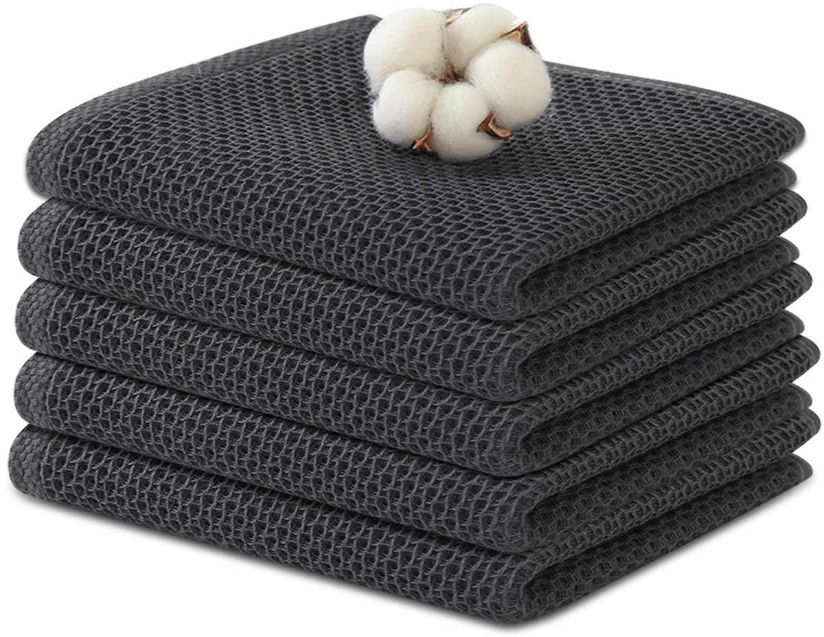 Dailygoods- Theedoeken Set van 5 - Katoenen Theedoeken - Superabsorberend - Droogdoeken - Veelzijdig Inzetbaar - Voor Thuis en Restaurant - Keukenhanddoeken