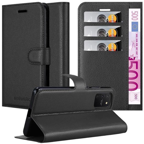 Cadorabo Hoesje geschikt voor Samsung Galaxy A91 / S10 LITE / M80s in PHANTOM ZWART - Beschermhoes met magnetische sluiting, standfunctie en kaartvakje Book Case Cover Etui