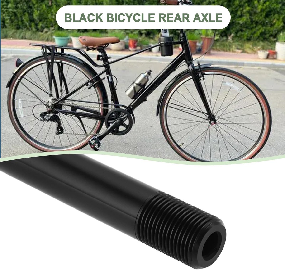Dailygoods- Thru As - Aluminium - 124 mm - Steekas - Vervangend Onderdeel - Compatibel met M12x1,0 mm - Ideaal voor Mountainbike/Racefiets