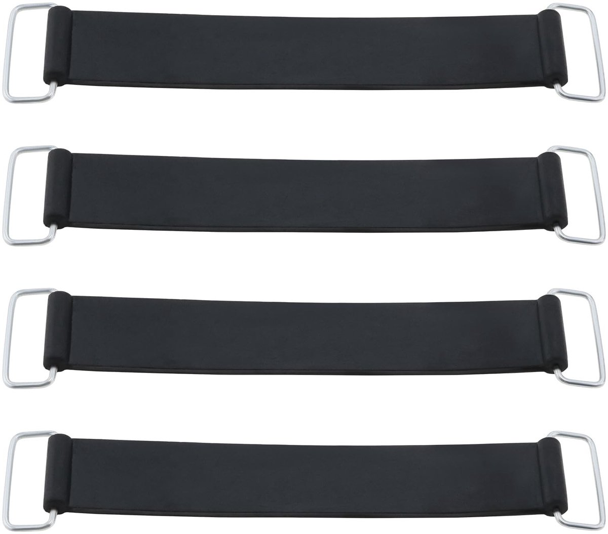 Dailygoods - 4 Stuks Rubberen Batterijriemen voor Motorfietsen (Zwart)