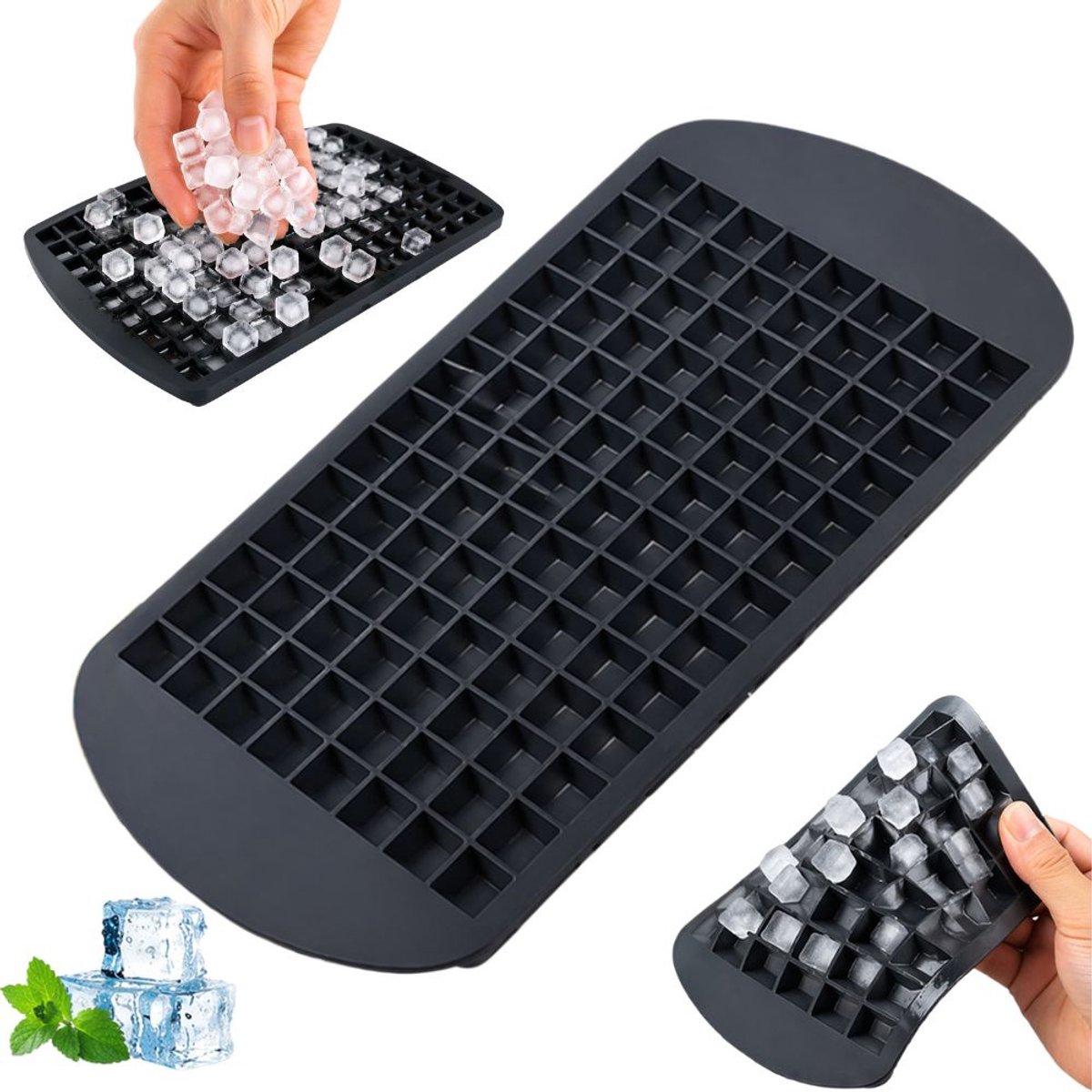 IJsblokjesvorm Siliconen - 160 Mini IJsblokjes - Flexibele IJsblokjes Tray voor Cocktails, Water en Frisdrank