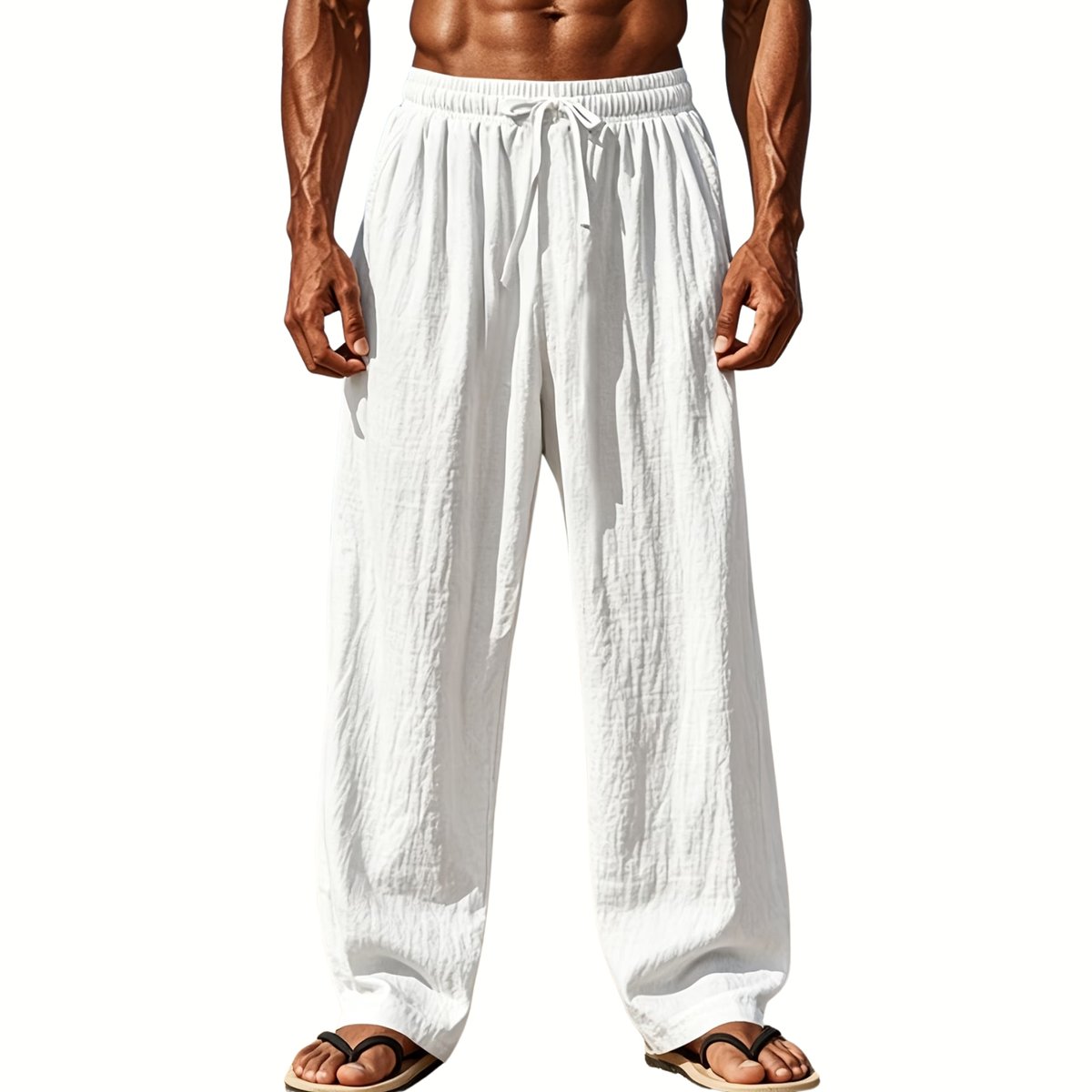 Currero Linnen Broek Heren - Zomerbroek - Volwassenen - Lange Broek - Pantalon - Strandbroek - Zomer - Ibiza Stijl - Wit XXL
