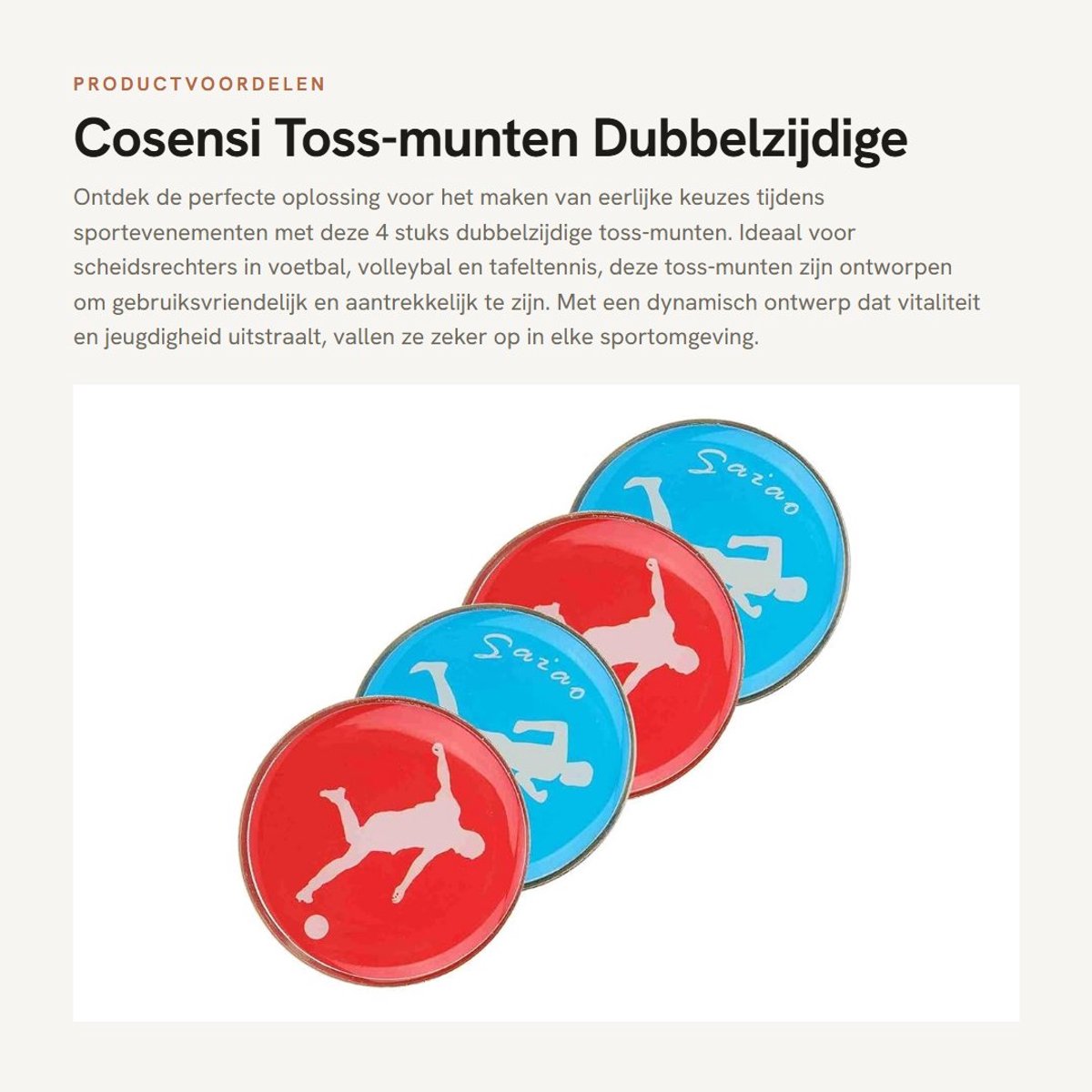 Dailygoods- Toss-munt 4 Stuks - Dubbelzijdige Scheidsrechter Toss-munt - Hoogwaardig Metaal - Nauwkeurig Spiegeleffect - Sportaccessoire - Klein en Delicaat - Munten