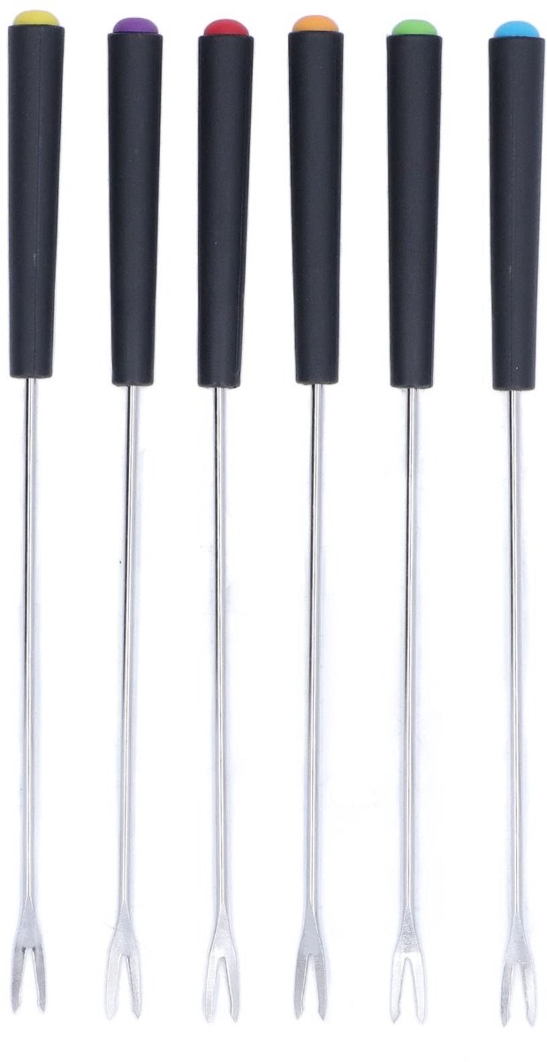 Dailygoods- Fonduevorkenset 6 Stuks - Roestvrij Stalen Vorken - Lange Vorken - Voor Cake/Chocolade/Fruit - Geschikt voor Kaasfondue - Duurzaam en Schokbestendig - Fonduevorken
