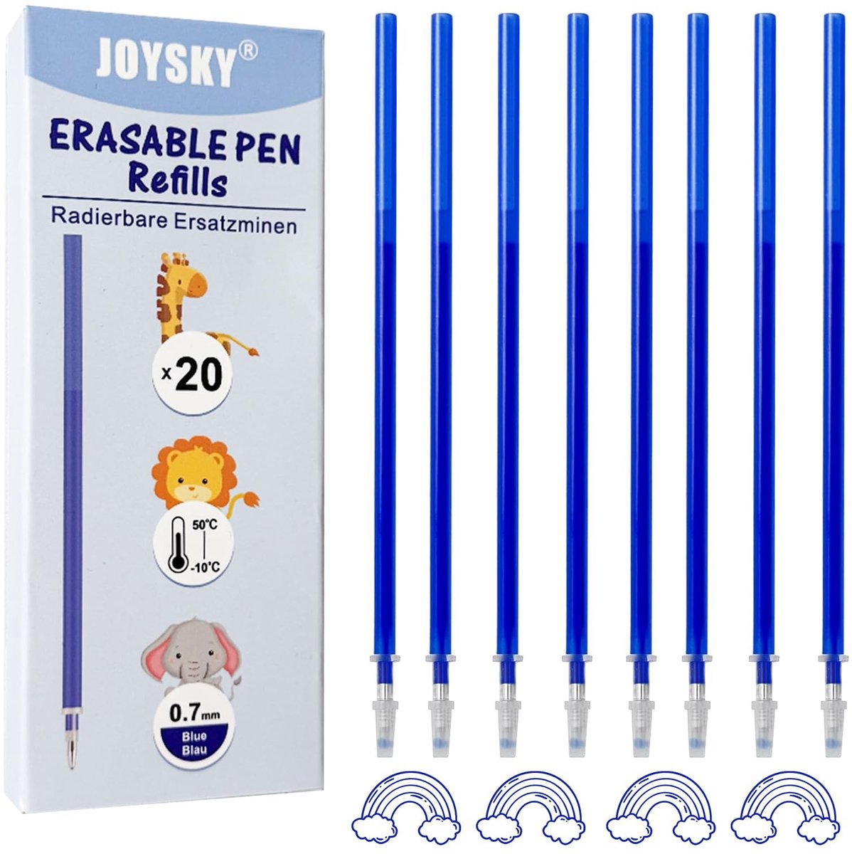 Dailygoods- Reservevullingen 20 stuks - Uitwisbaar - Compatibel met Legami - Penpunt 0,7 mm - Hoogwaardige kwaliteit - Milieuvriendelijk - Vullingen