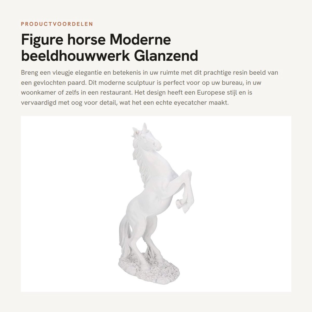 Dailygoods- Harsbeeld Paard - Moderne Sculptuur - Bureau Decoratie - Robuust en Duurzaam - Europese Stijl - Afmetingen 31,5 x 18 cm - Beeldhouwwerk