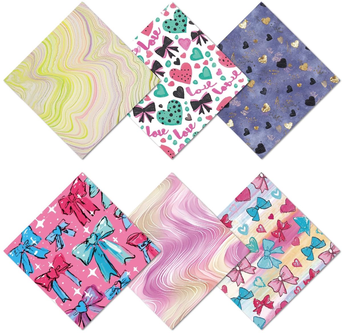 Dailygoods - 6 Stuks Microvezel Brillenpoetsdoek met Roze Strik en Hartontwerp