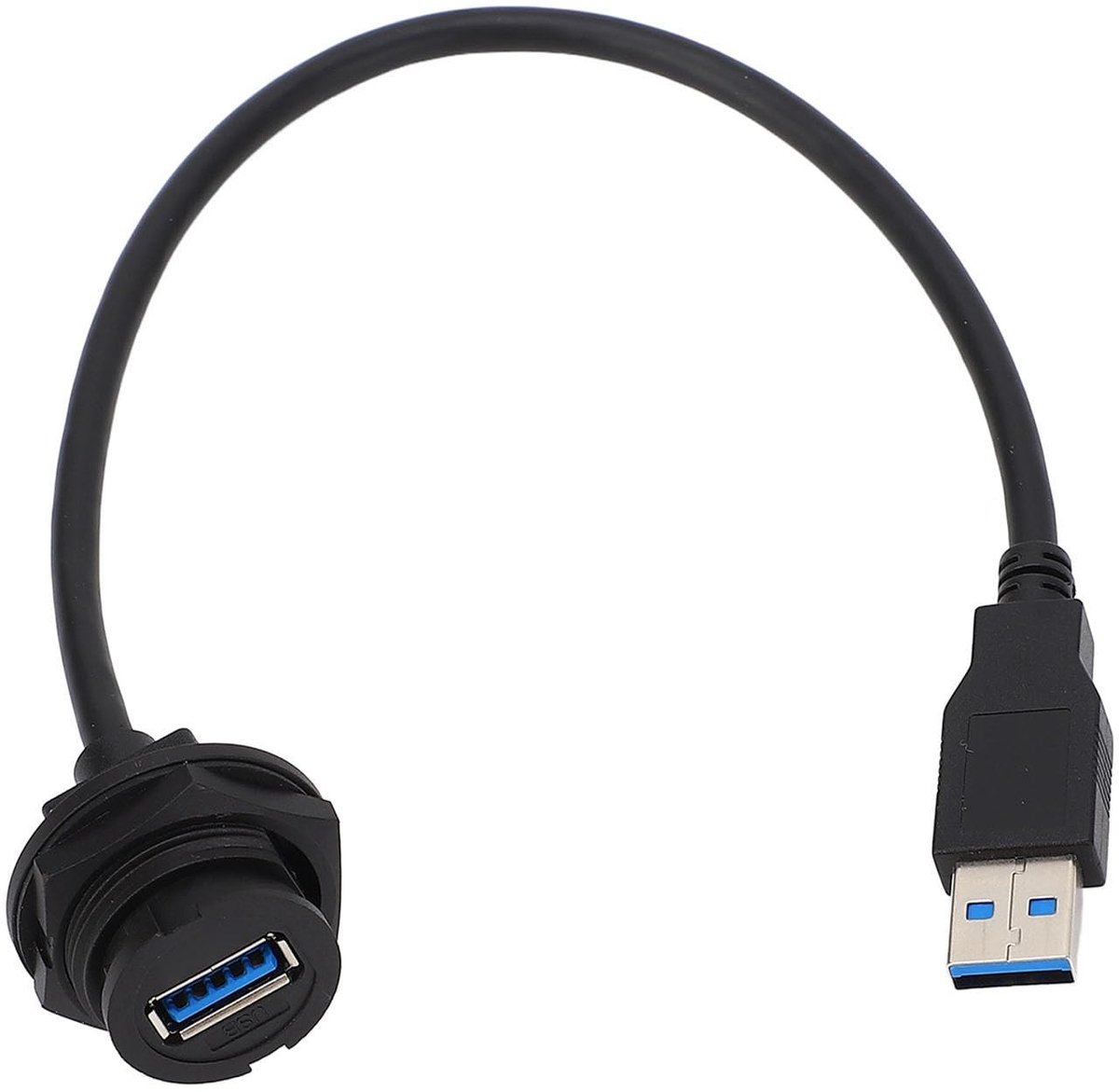 Dailygoods - USB 3.0 Panel Flush Mount Extension Kabel - Waterdicht - 0,3 Meter - Geschikt voor Mobiele Telefoons - Automobiel - Voor Communicatieappa...