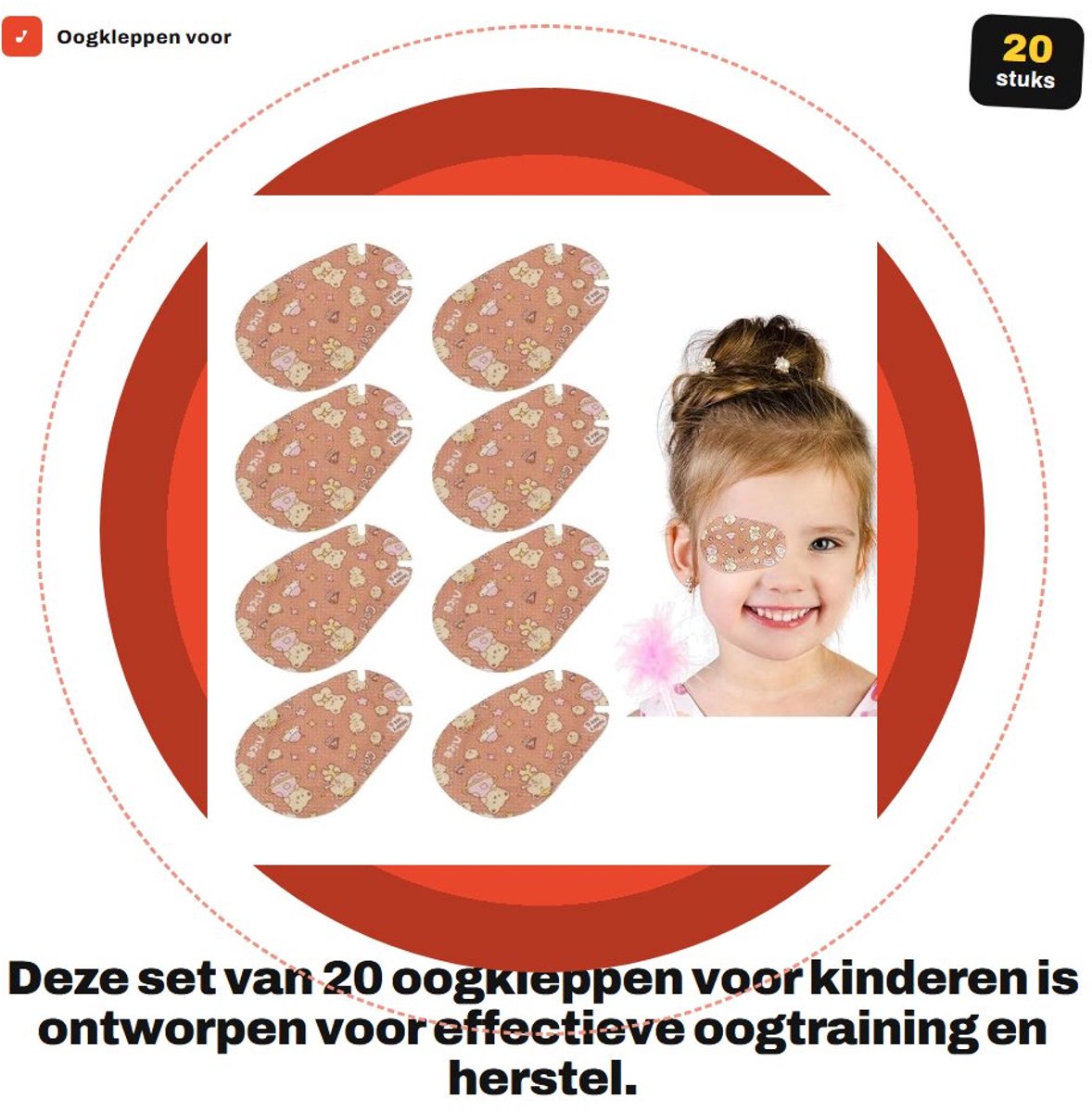 Dailygoods- Oogkleppen 20 stuks - Kinderooglapje - Lichtblokkerend - Ademend - Zacht materiaal - Superdun ontwerp - Ooglapje