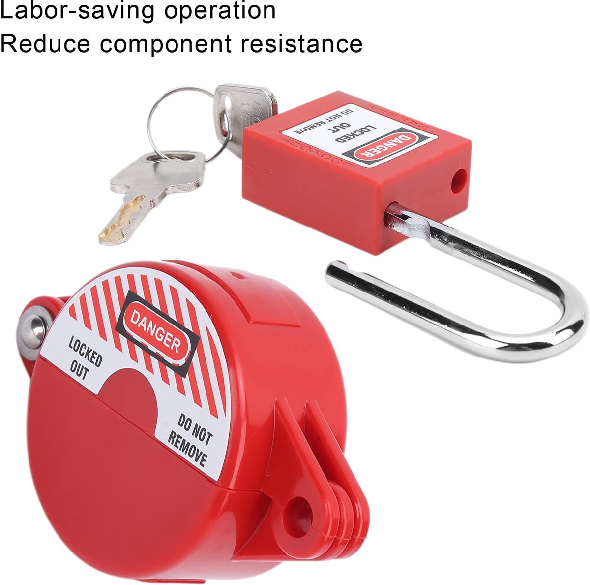 Dailygoods- Klemslot Veiligheidsvergrendeling - Geschikt voor Gas- en Waterkranen - Schokbestendig - ABS + Staal - Inclusief Sleutels - 6mm Vergrendelingsbalk - Klemslot Voor Kranen