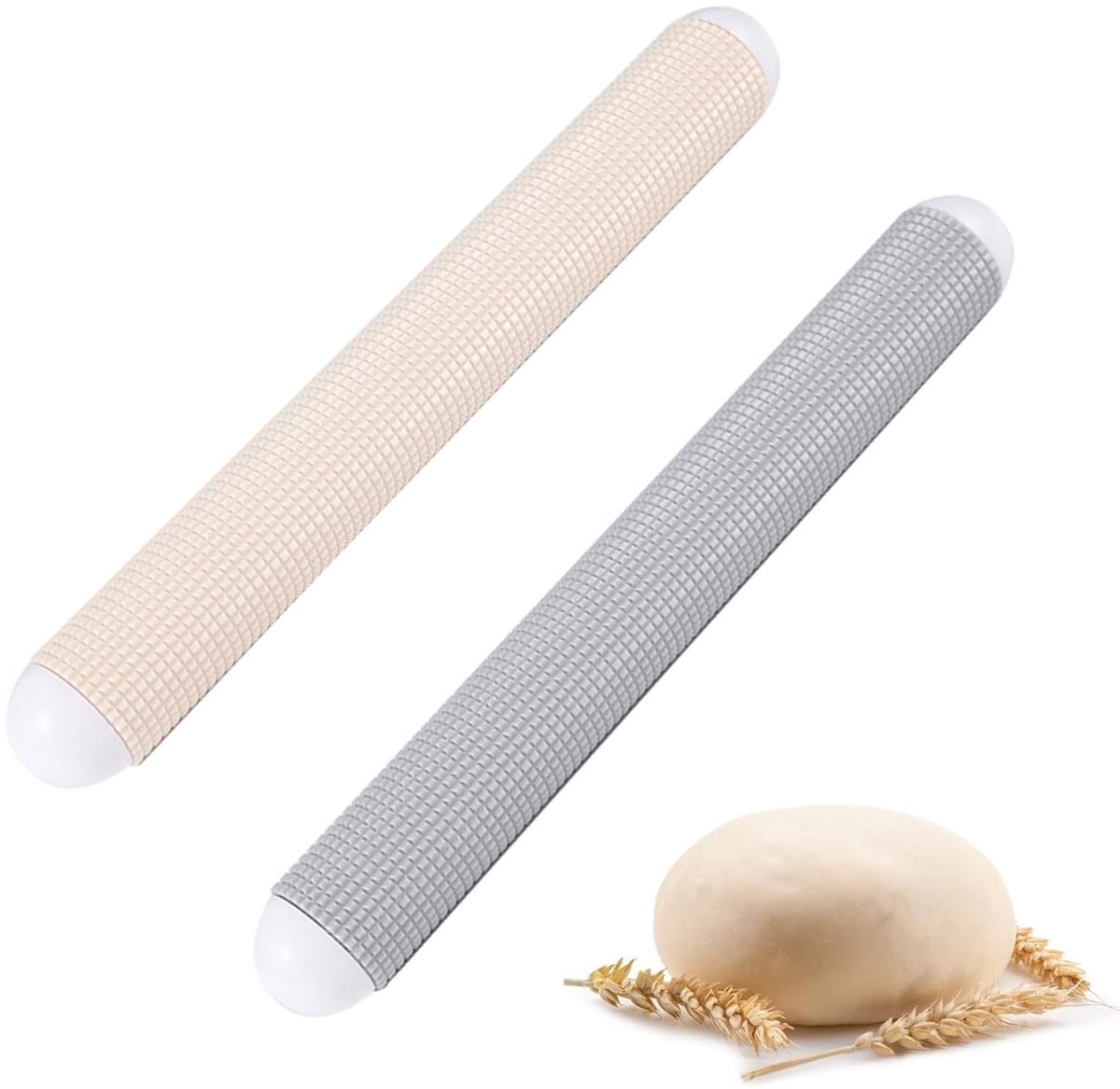 Dailygoods- Deegroller 27 cm - 2 Stuks - Draagbaar - Stabiel/Duurzaam - Voor Ravioli/Pasta - ABS-Kunststof - Modern Design - Deegroller Set