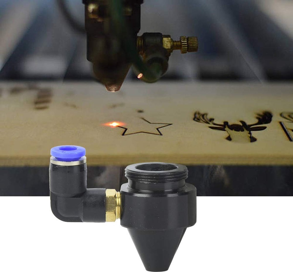 Dailygoods- Luchtmondstuk M22 - Laserluchtondersteuningsmondstuk - Graveermachine Accessoire - Laserkop - Uitlaat 3 mm - Gloednieuw