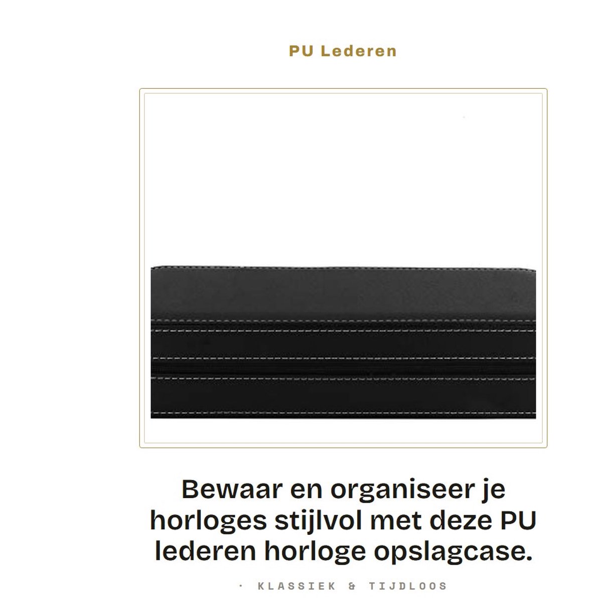 Dailygoods- Horlogeopslagcase PU Leer - 6 Slot Horloge Box - Glazen Deksel - Organisator - Compartimenten - Elegant Design 33x11x7.5cm - Horlogebox
