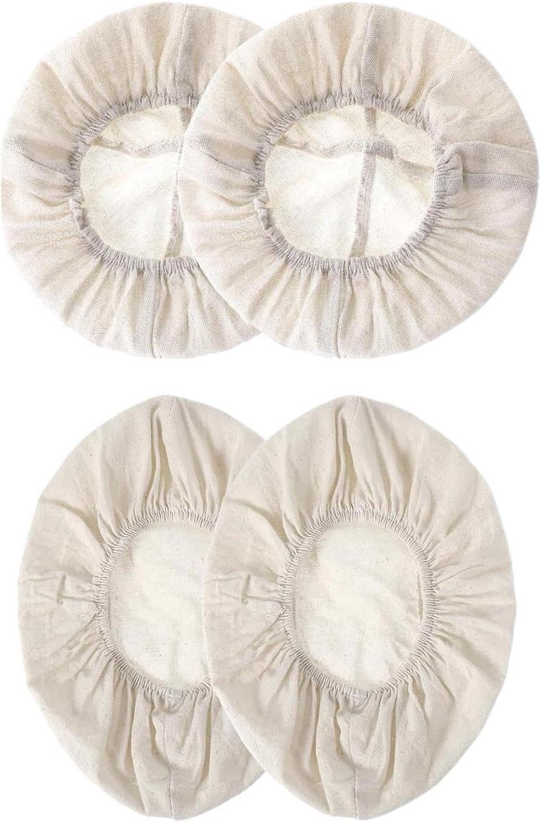 Brood Fermentatie Liner - Rijstdoek Zuurdesem - Ambachtelijk Brood Bakken - Herbruikbaar Anti-aanbak - 4 Stuks - Meerkleurig