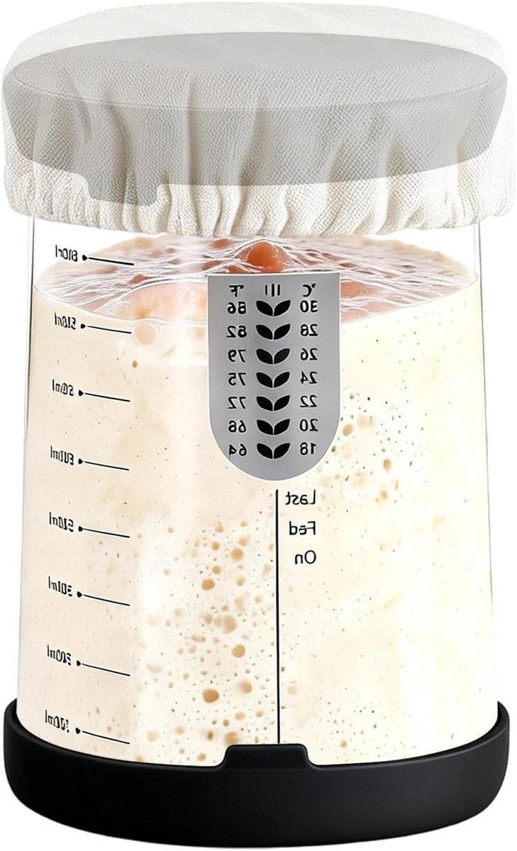 Zuurdesem Starter Pot - Brood Starter Pot - Zelf Brood Maken - Heldere Voortgangscontrole - 196 x 106 cm - Helder