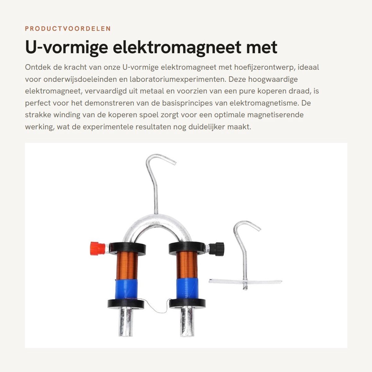 Dailygoods - U-vormige elektromagneet met hoefijzerontwerp - Onderwijs en Laboratorium