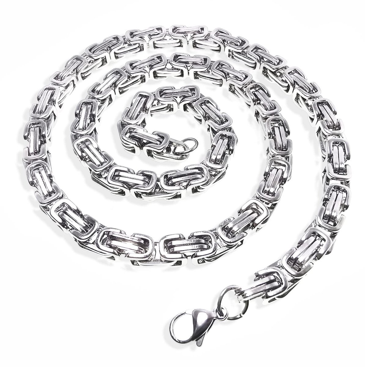 Dailygoods- Halsketting Roestvrij staal 6 mm breed - Heren - 50/55/60/65/70 cm - Klassiek - Duurzaam - Allergievrij - Ketting