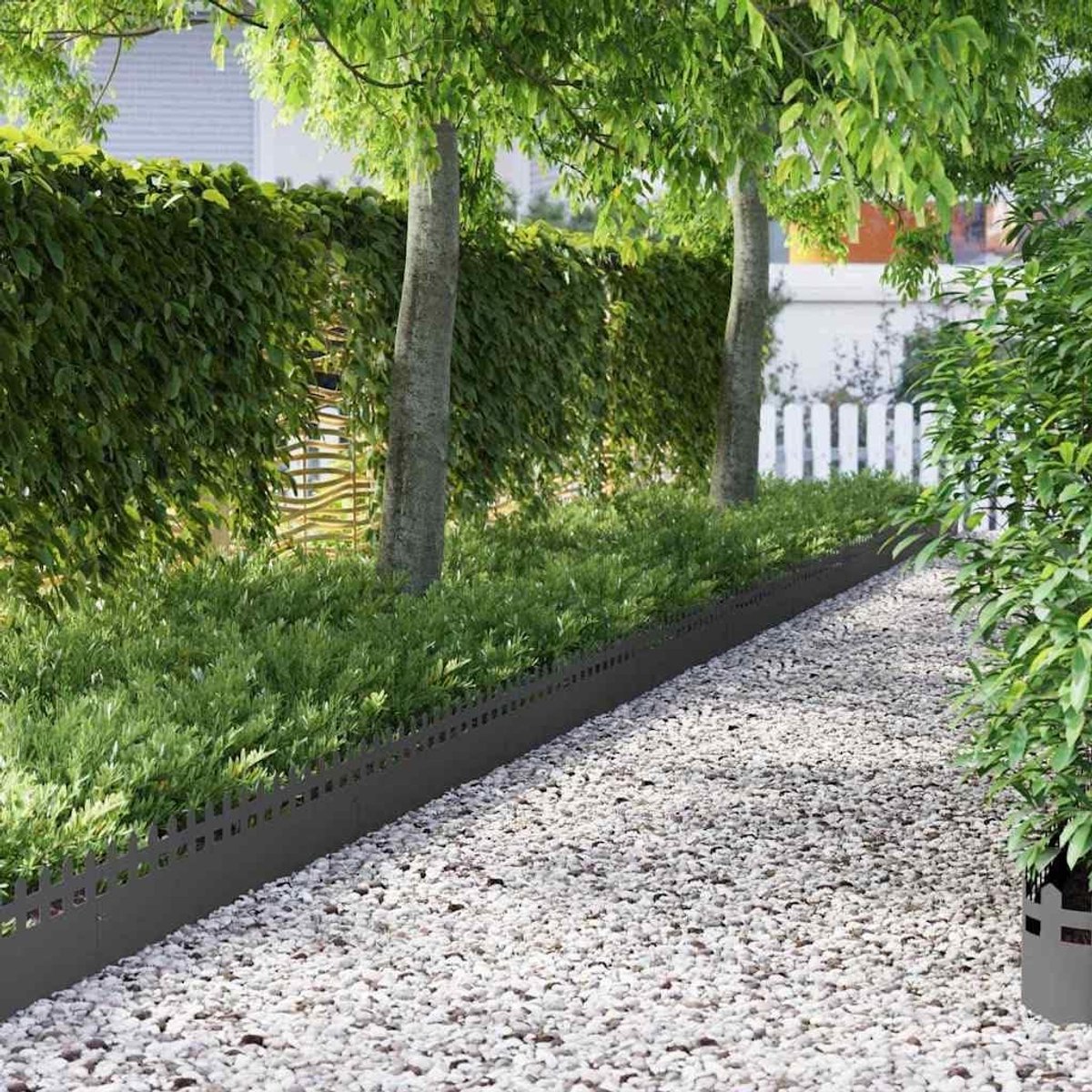 Gazonrand - Tuinrand Hek - Tuin Afbakenen - Stalen Constructie - 20 stuks - Zwart