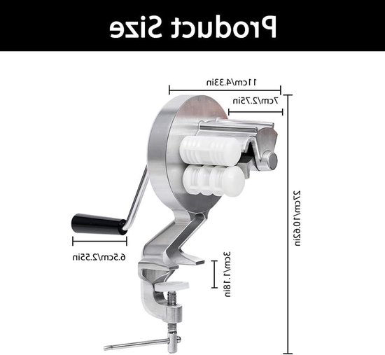 Handmatige Pastamachine voor verse Cavatelli en macaroni, draagbare aluminium Pastamaker met handmatige kruk — afbeelding 5