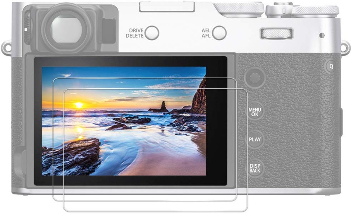 Dailygoods - Screenprotector - Geharde glas - Ultra dun - HD - Hoge hardheid - Onbreekbaar - Geschikt voor Fujifilm X-S20 X-S10 - 2 stuks