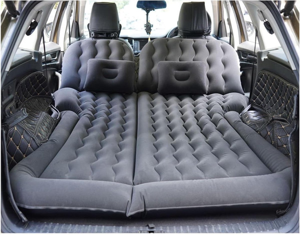 Auto Matras - Luchtbed Auto - Comfortabel Reizen - Zelfopblaasbaar Ontwerp - 15 cm Dik - Zwart