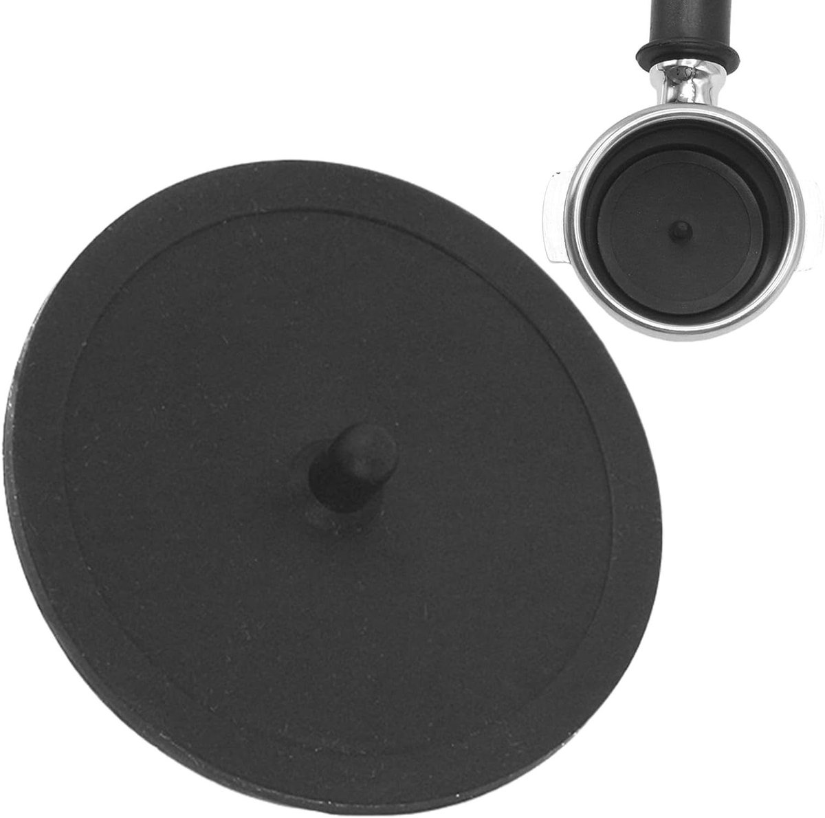 Terugspoelschijf Koffiemachine - Portafilter Cleaner - Koffieonderhoud - Slijtvast Rubber - 5 cm - Zwart