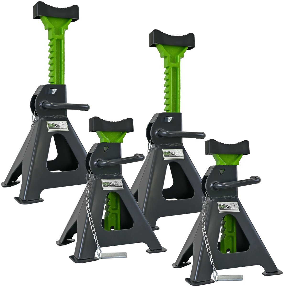 TRUTZHOLM Assteunen Set van 4 - Steunbokken 6 Ton per stuk - Heavy Duty Kriksteunen Vrachtwagen Camper XL 380-600mm Set