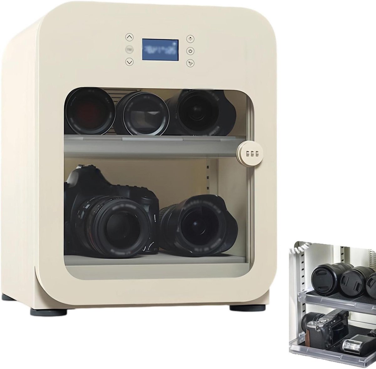 Elektronische Droogkast - Vochtbestendige Kast - Camera Apparatuur Opslag - Instelbare Hygrometer - 40L Capaciteit - Wit