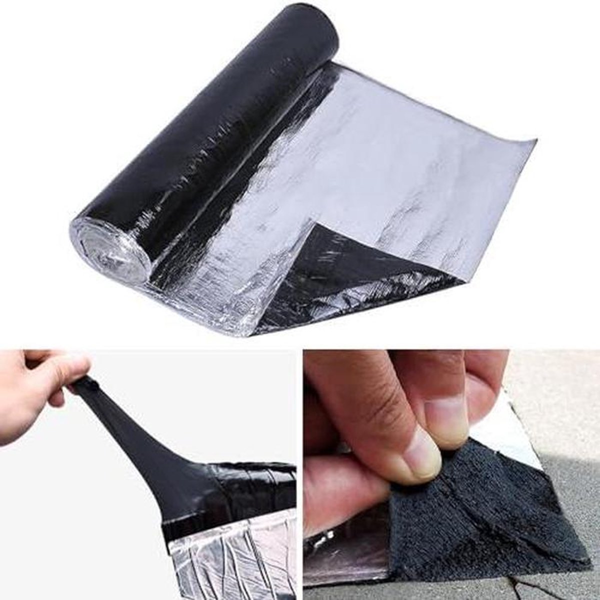 Waterdichte Asfalttape - Lekreparatie Tape Butyl - Daken Afdichten - Zelfklevend Waterdicht Membraan - Snijbaar 1.5mm Dikte - Aluminiumkleurig