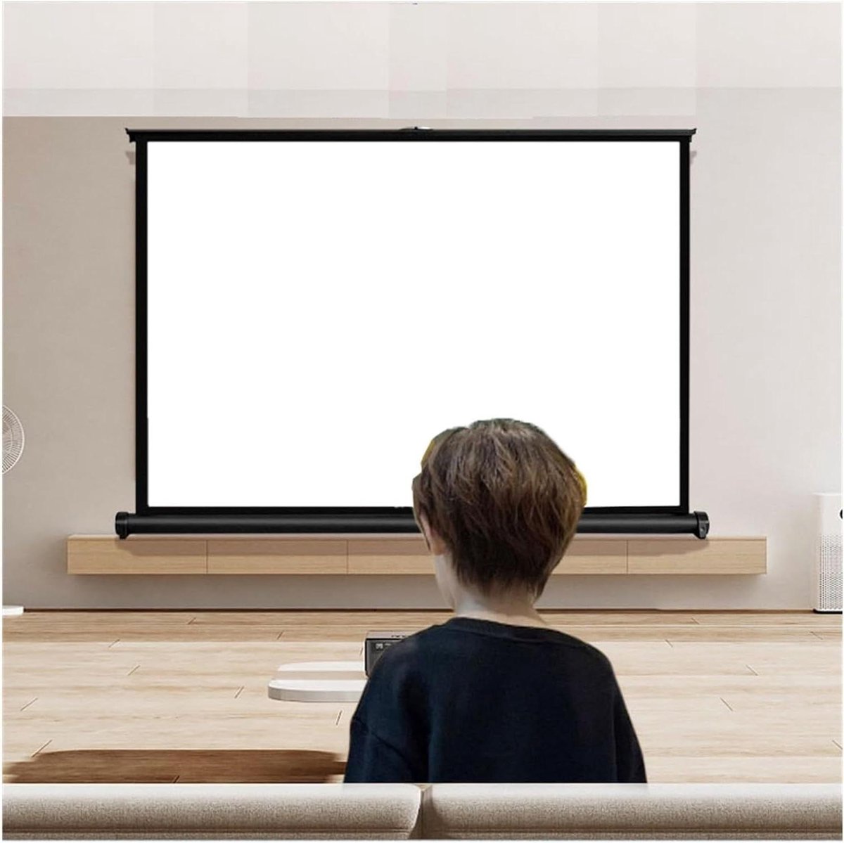 Projectiescherm Uitschuifbaar - Film Scherm - Films Kijken - Zelf Vergrendelend Ontwerp - 50 inch 16:9 - Wit