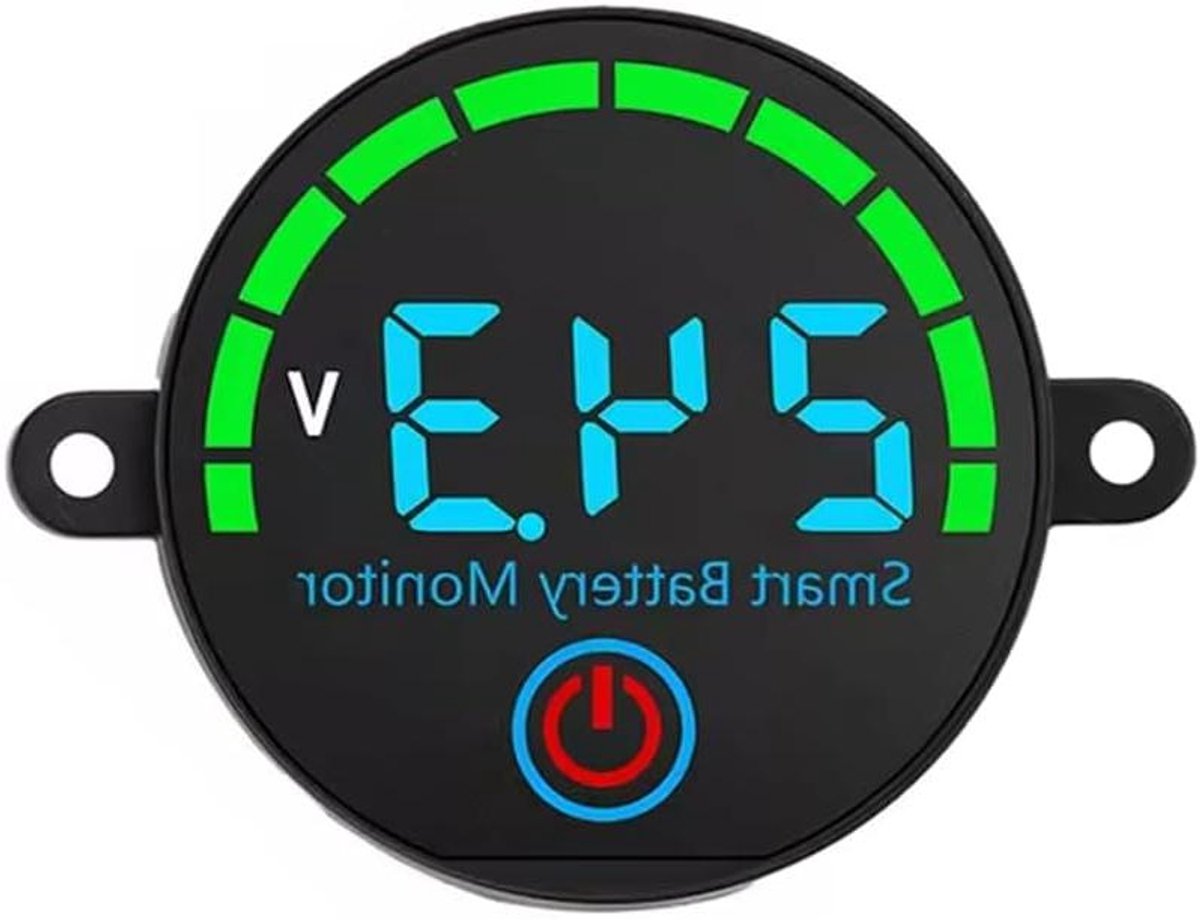 Batterij Indicator - Voltmeter Bord - Spanning Monitoren - Multi-Color LED - DC 7-55V - Blauw