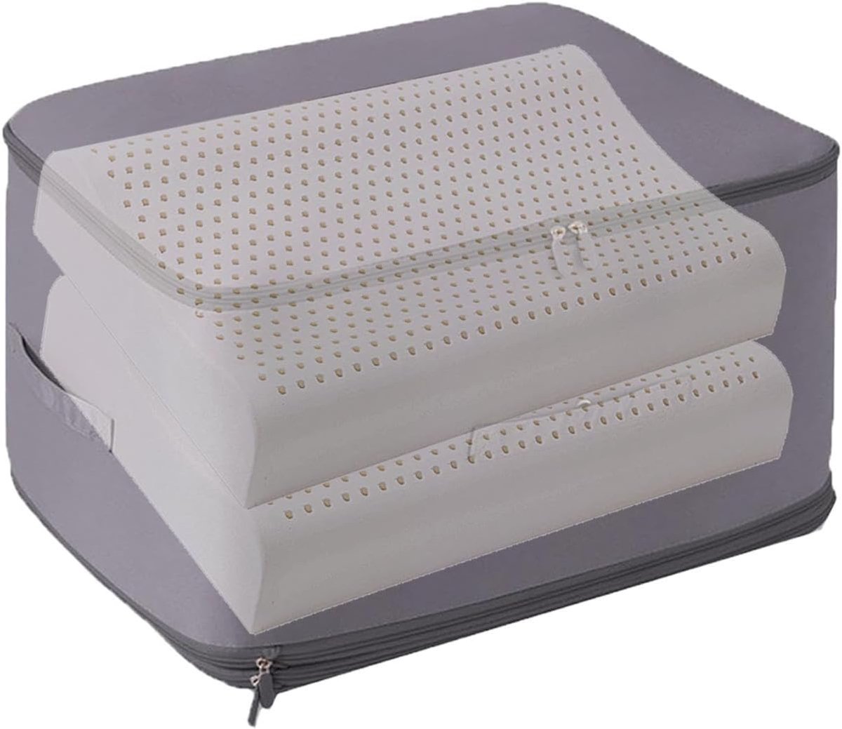 Compressie Opbergsysteem - Opbergzakken Huishouden - Ruimte Besparen - Waterdichte Nylon - 27x22x3 cm - Grijs