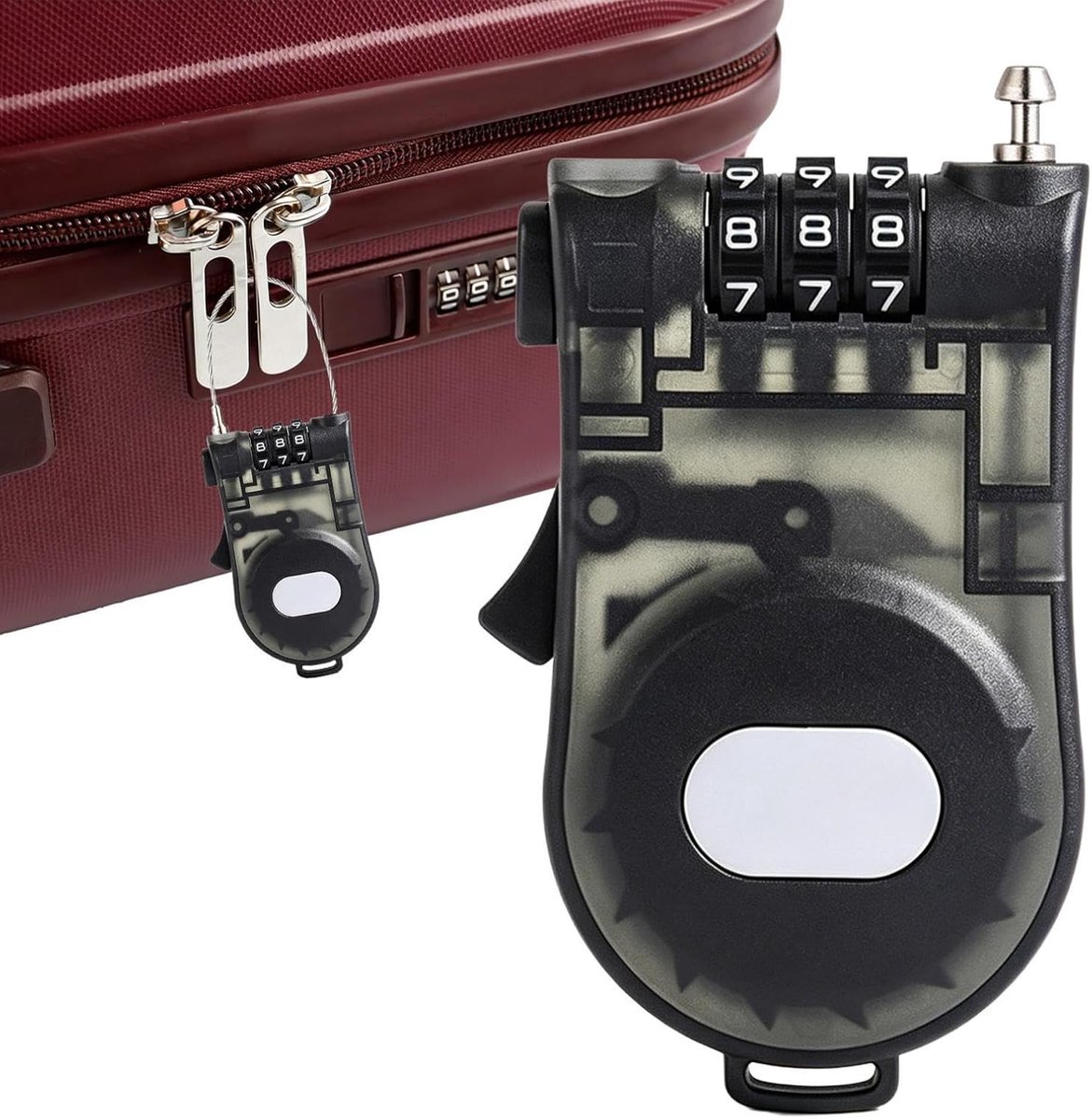 Kabelslot - Combinatieslot Diefstalpreventie - Bagage Beveiligen - 3-Cijferige Combinatie - 100 cm - Zwart