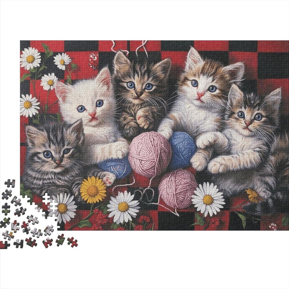 Kittenpuzzel 1000 stukjes - Papier puzzel - Ontspannende hobby - Gerecyclede materialen - 38 x 26 cm - Cartoon