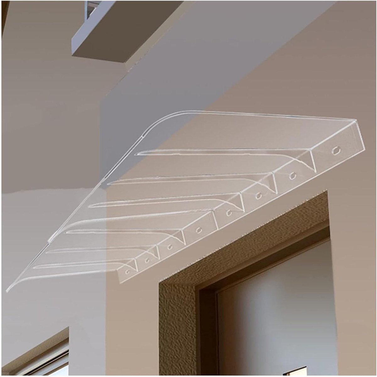 Regenbescherming Luifel - Buiten Overkapping - Bescherming Buiten - Duurzaam Polycarbonaat - 40x40cm - Transparant