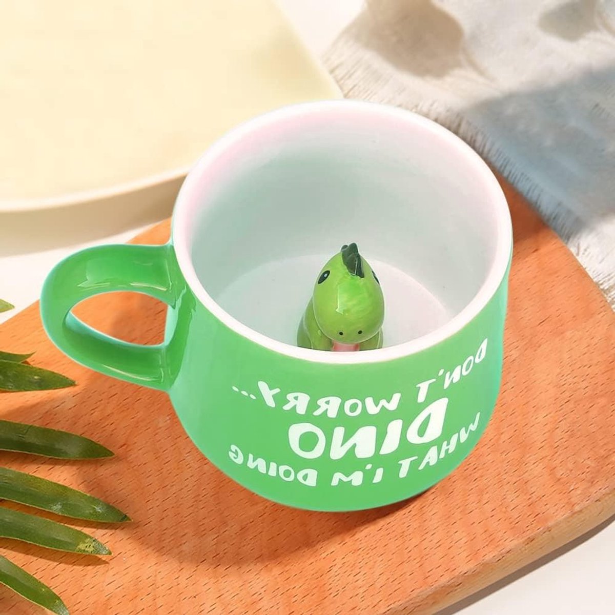 Unieke 3D Dinosaurussmok van Keramiek, Handgemaakt Koffiekopje voor Dierenliefhebbers, Perfect Cadeau voor Verjaardagen en Feestdagen