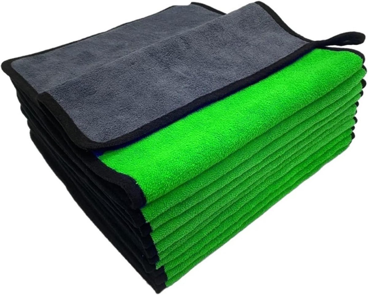 Microfiber Handdoeken - Stomerij Vod - Auto Interieur Reinigen - Hoge Absorptie - 30x30cm - Groen